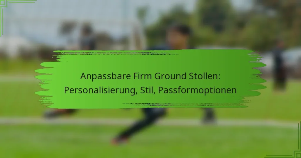 Anpassbare Firm Ground Stollen: Personalisierung, Stil, Passformoptionen