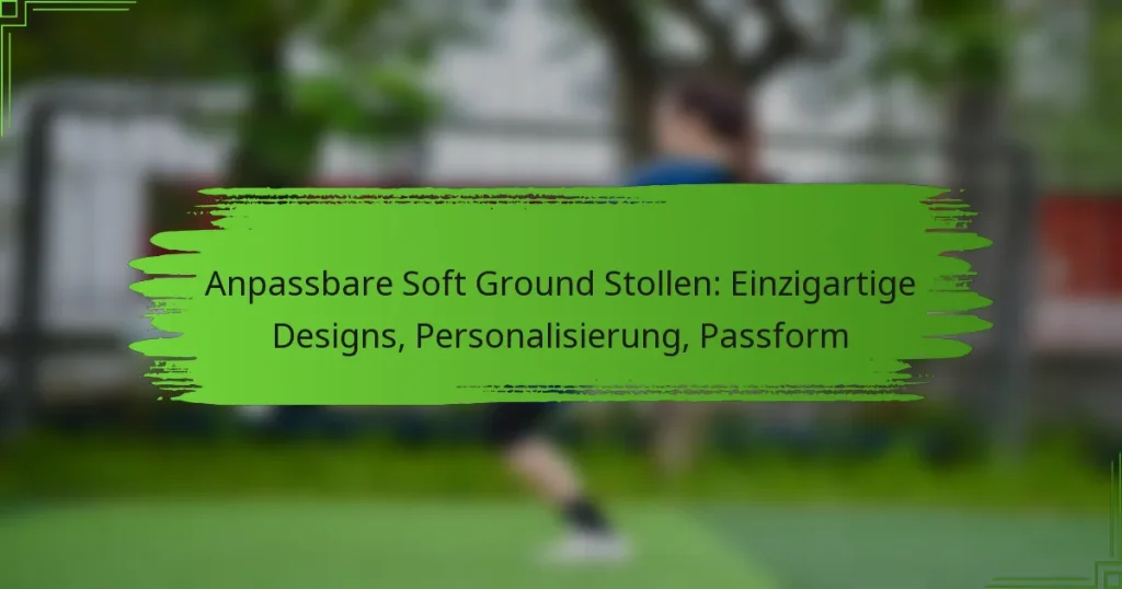 Anpassbare Soft Ground Stollen: Einzigartige Designs, Personalisierung, Passform