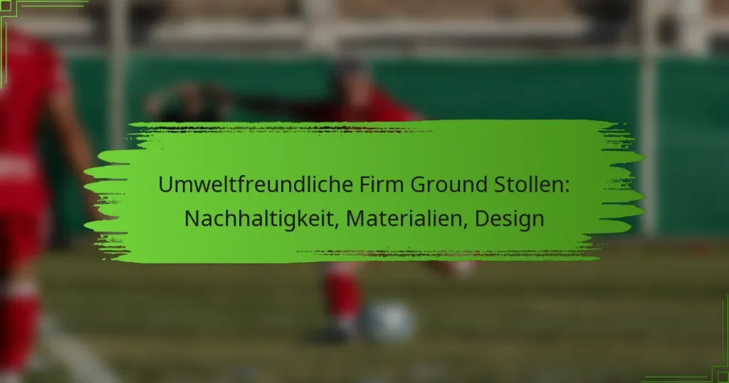 Umweltfreundliche Firm Ground Stollen: Nachhaltigkeit, Materialien, Design