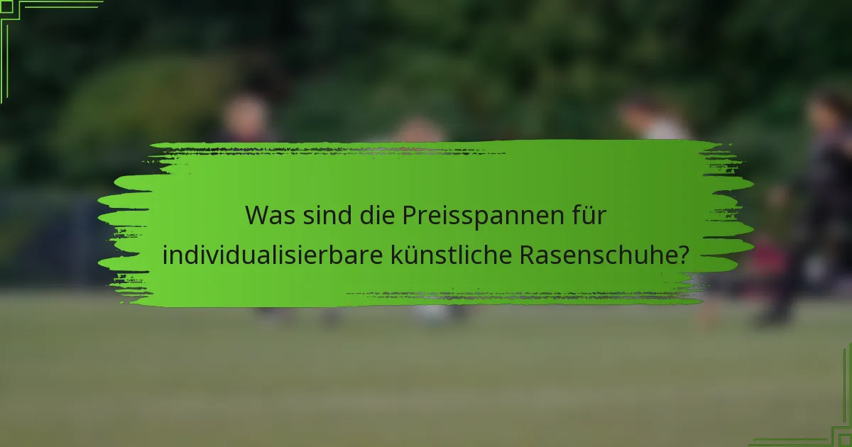Was sind die Preisspannen für individualisierbare künstliche Rasenschuhe?