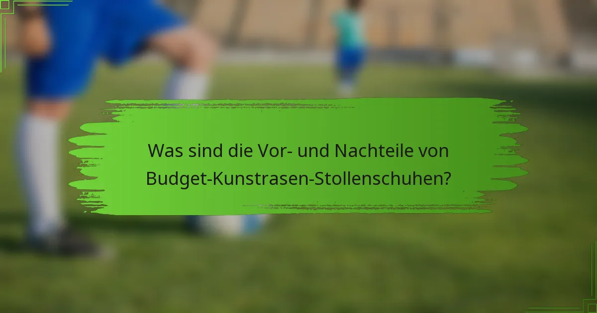 Was sind die Vor- und Nachteile von Budget-Kunstrasen-Stollenschuhen?