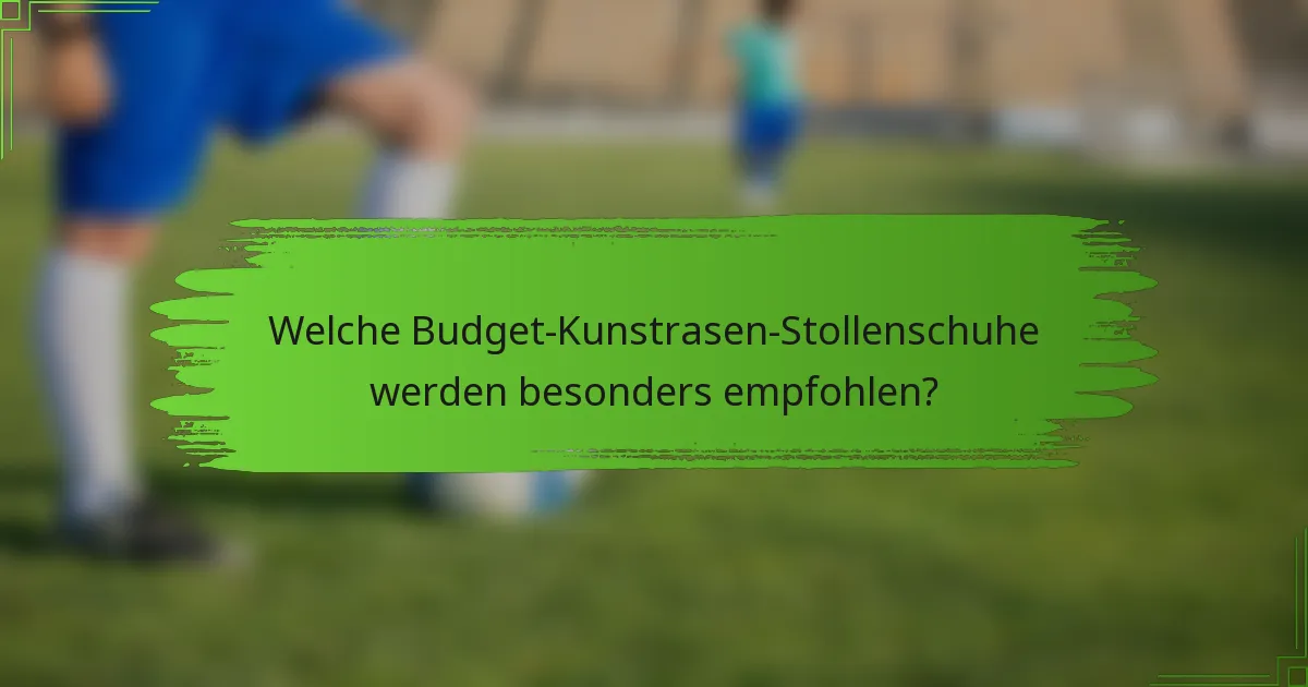 Welche Budget-Kunstrasen-Stollenschuhe werden besonders empfohlen?