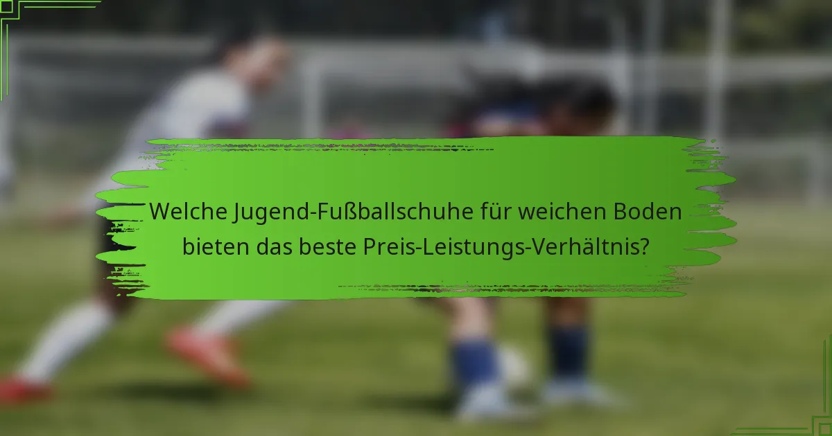 Welche Jugend-Fußballschuhe für weichen Boden bieten das beste Preis-Leistungs-Verhältnis?