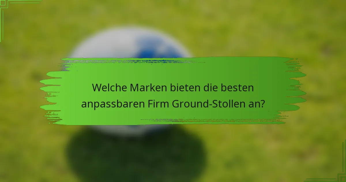 Welche Marken bieten die besten anpassbaren Firm Ground-Stollen an?