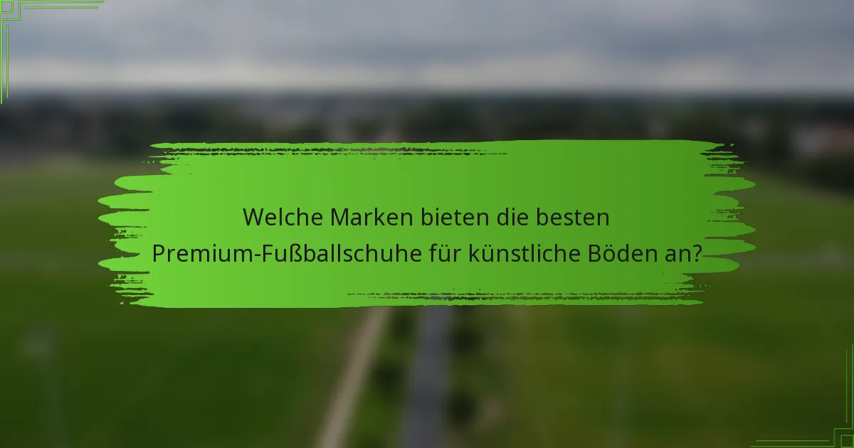 Welche Marken bieten die besten Premium-Fußballschuhe für künstliche Böden an?