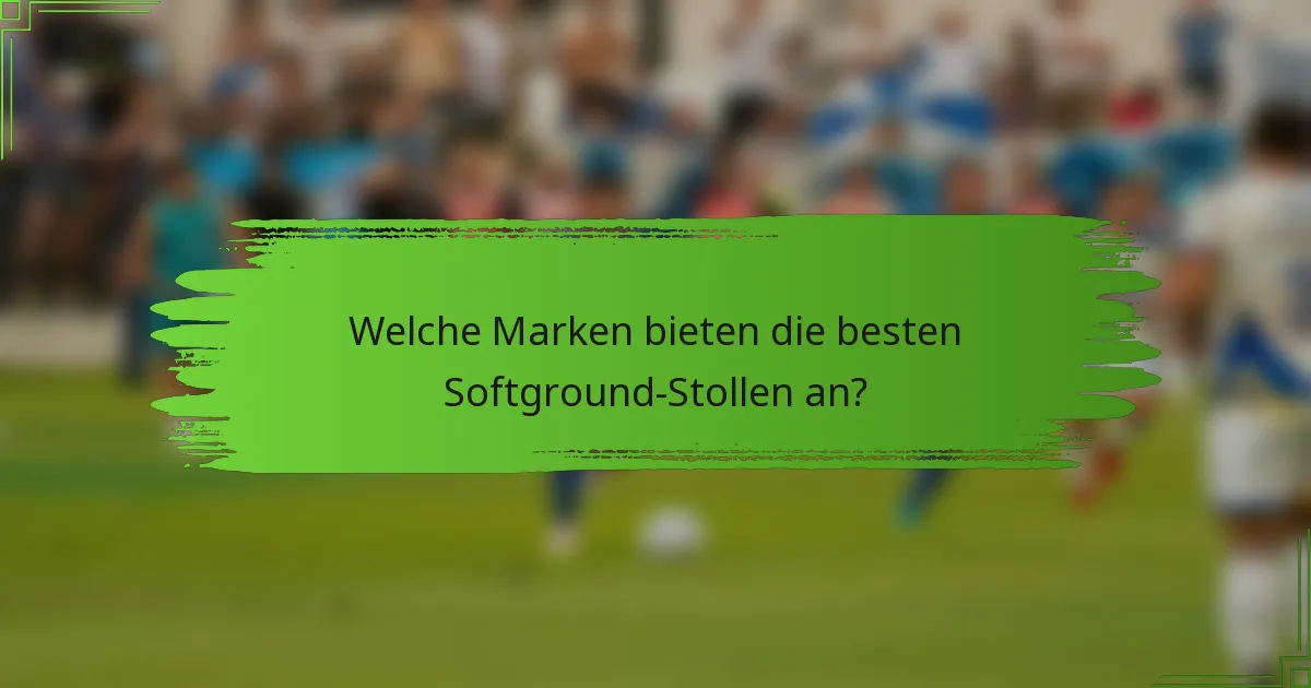 Welche Marken bieten die besten Softground-Stollen an?