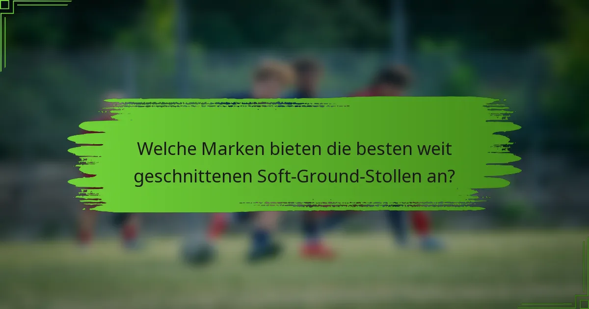 Welche Marken bieten die besten weit geschnittenen Soft-Ground-Stollen an?