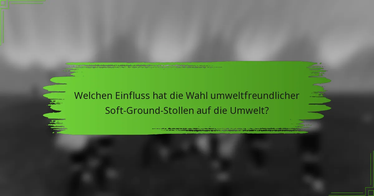 Welchen Einfluss hat die Wahl umweltfreundlicher Soft-Ground-Stollen auf die Umwelt?
