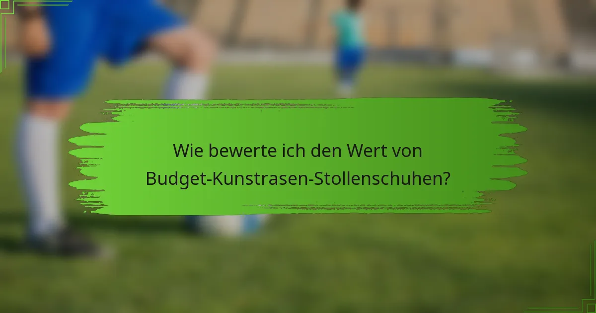 Wie bewerte ich den Wert von Budget-Kunstrasen-Stollenschuhen?